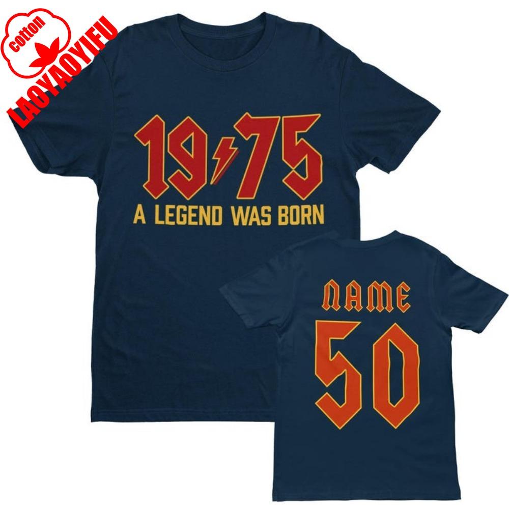 PERSONALISED 50th Birthday T Shirt 2025 1975 A Legend Was Born Retro Heavy Metal Rock Music Style Fiftieth Gifts for Him 4XL