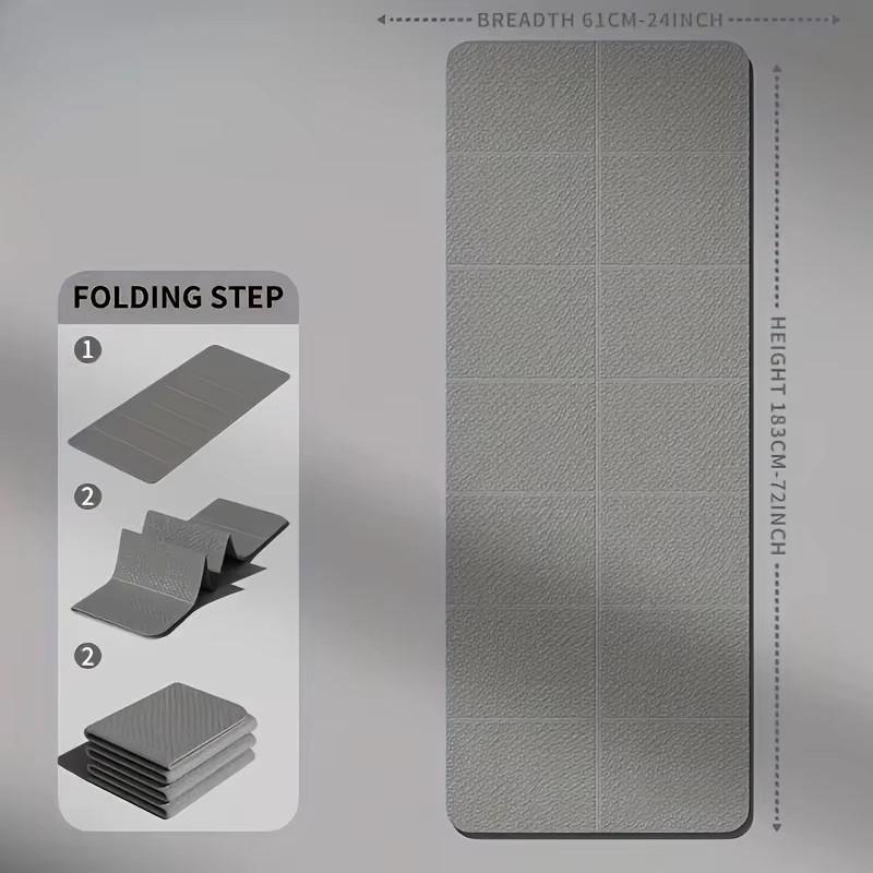 Foldable TPE Yoga Mat 61X183Cm Non-Slip Lightweight Portable Exercise Mat for Gym Camping Waterproof Easy Clean