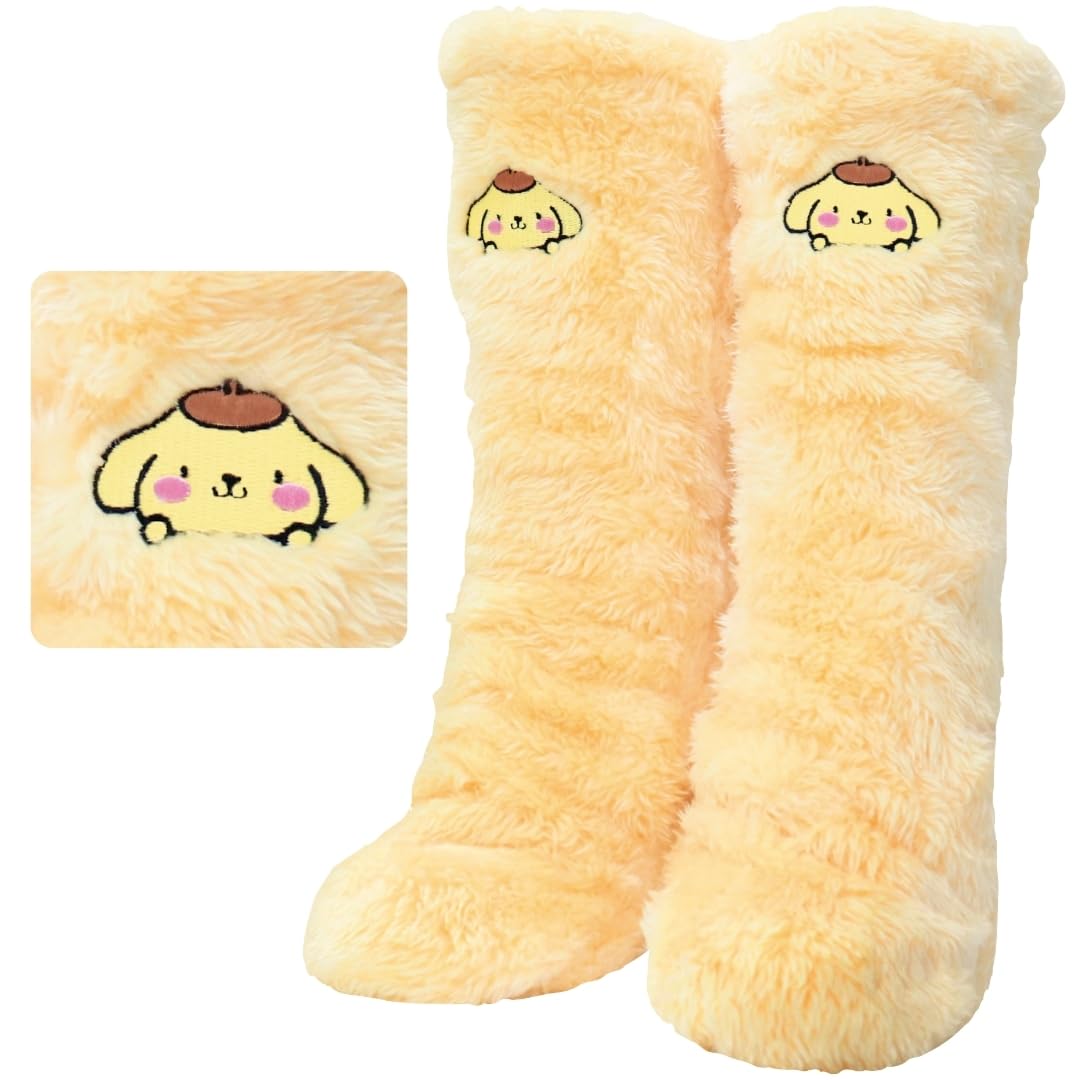 

Носки для комнаты с персонажами Sanrio Bore, носки Pompompurin, милые детские носки-кроссовки Sanrio, защита от холода, теплые носки Boa, носки для комнаты, носки 22~24 см, женские