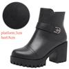 8cm Small Size 32-43 Thick Bottom Motorcycle Boots Women Shoes Winter 2025 Block High Heels Soft Leather Ankle Boots Office Mom