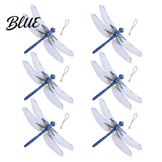 Dragonfly Garden Art Accessory 3D Simulation Outdoor Fake with Keychain Artificial Decoration Insect Model for Yard Courtyard Patio Flower Beds