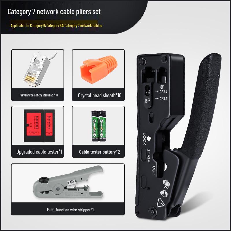 Professional Grade Network Cable Crimping Pliers Set for Cat5, Cat6, Cat7 Connectors