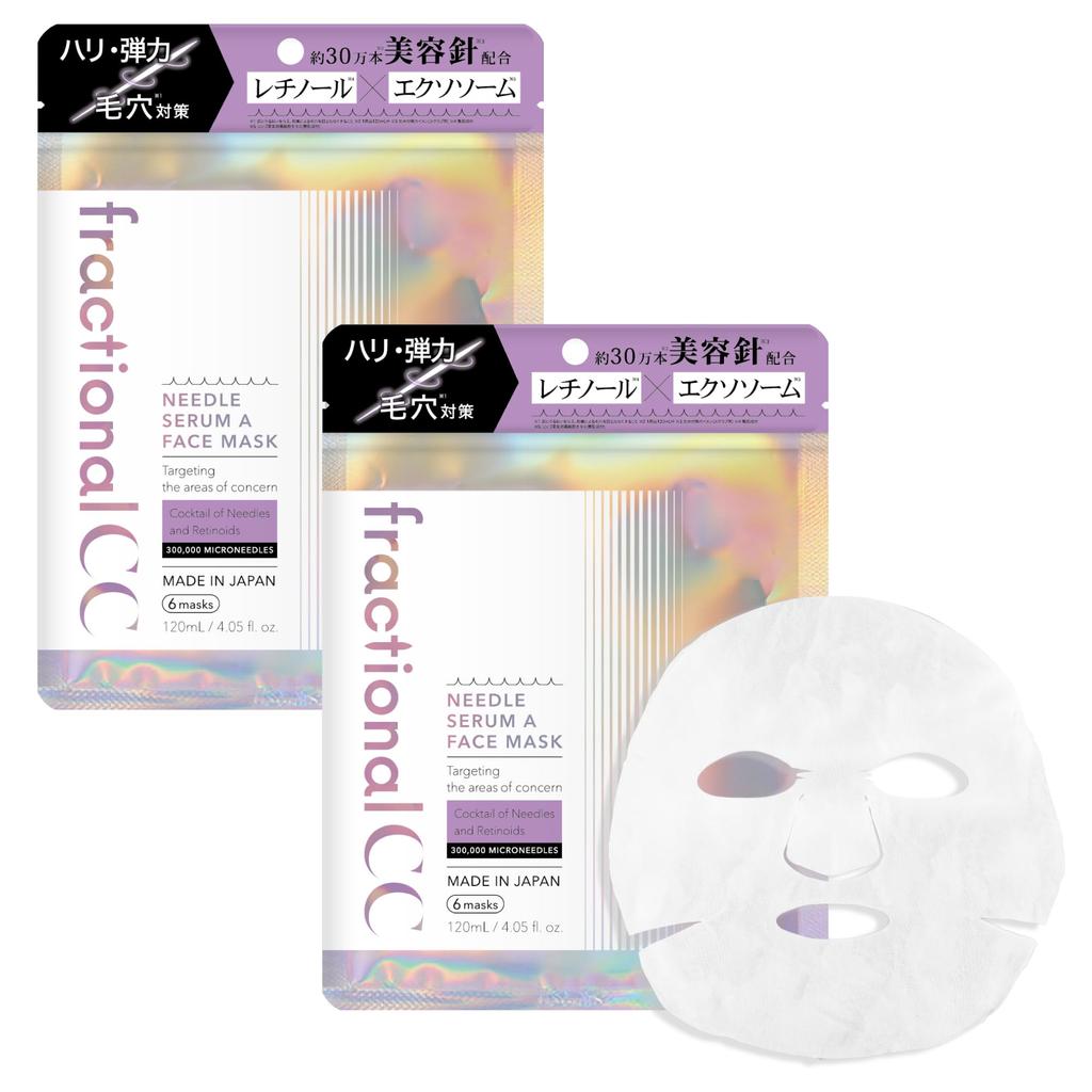 Fractional CC Needle Mask A Made In Japan Retinol PDRN Exosome Pore Firmness Elasticity 6 Pieces X 2 Set