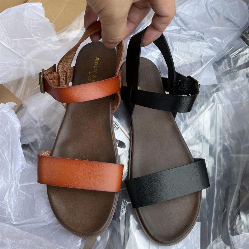 Fashion Summer Trend New Women Shoes Simple Buckle Open Toe Fashion Casual Roman Ladies Sandals Soft Comfortable Beach Shoe PLus Size