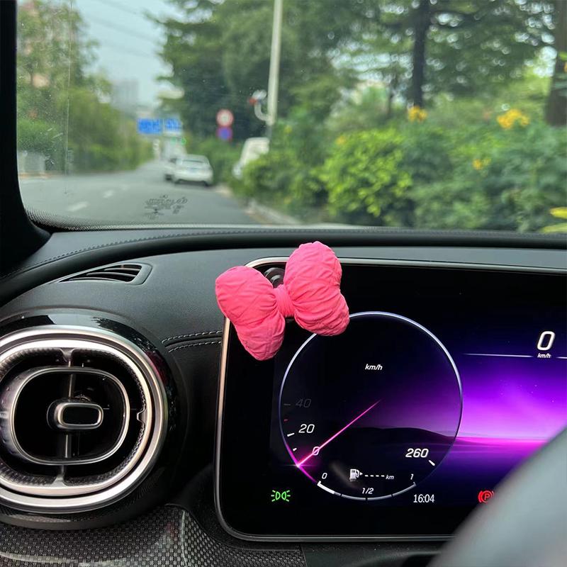 Car Hooks Cute Invisible Bow Decorations Center Console Decorations And Interior Screen Decorations