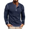 Men S Long Sleeve Henley Shirt Crew Neck Button T Shirt