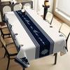 1pc Ocean Theme Tablecloth - Blue and White Stripes Decorative Tablecloth, Suitable for Restaurant Home Decorationzyc
