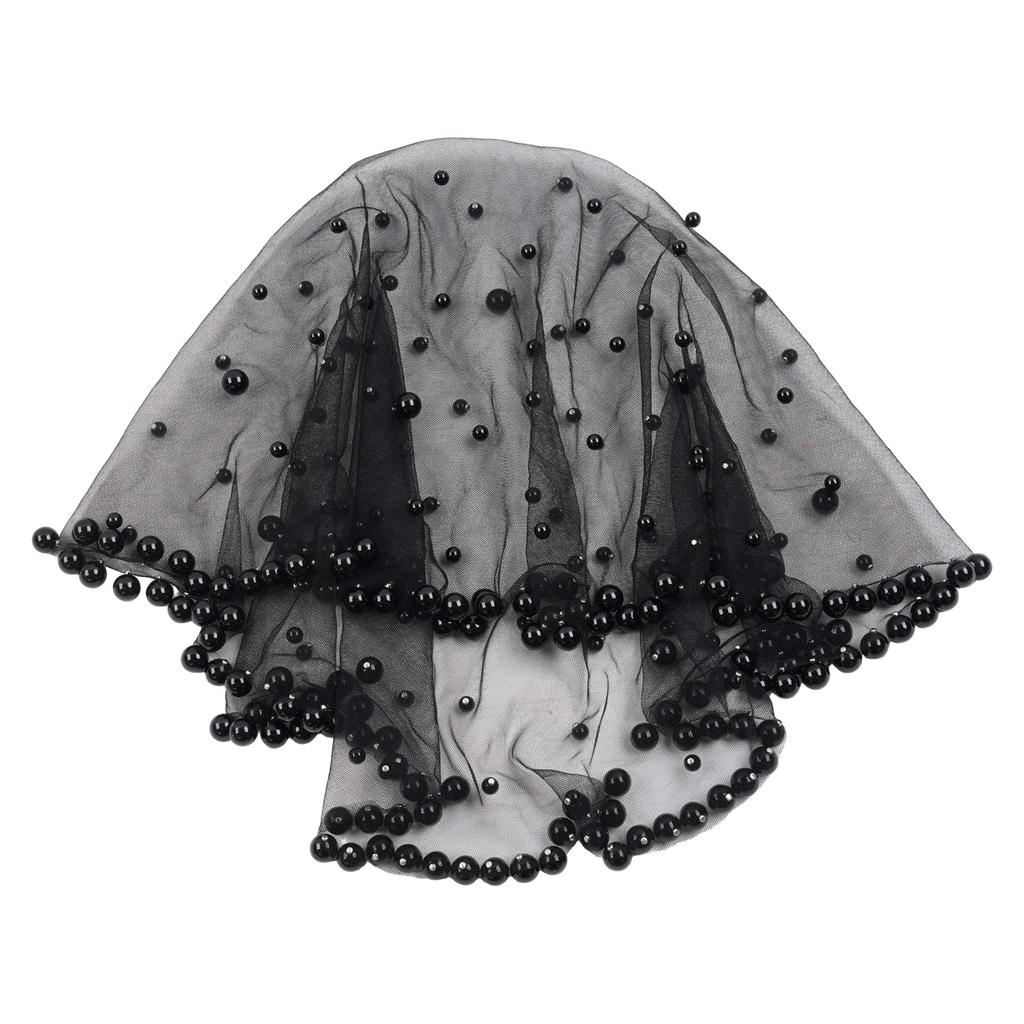 Wedding Pray Scarf Mantilla Veil Delicate Jeweled Pearls for Ladies Mother Wedding Party Headwear Mantilla