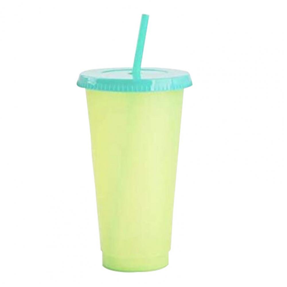 Water Cup 5 Colors Drinking Cup Color Changing Water Bottle Plastic Cold Drink Cups Iced Coffee Tea Smoothie Cup Reusable Tumble
