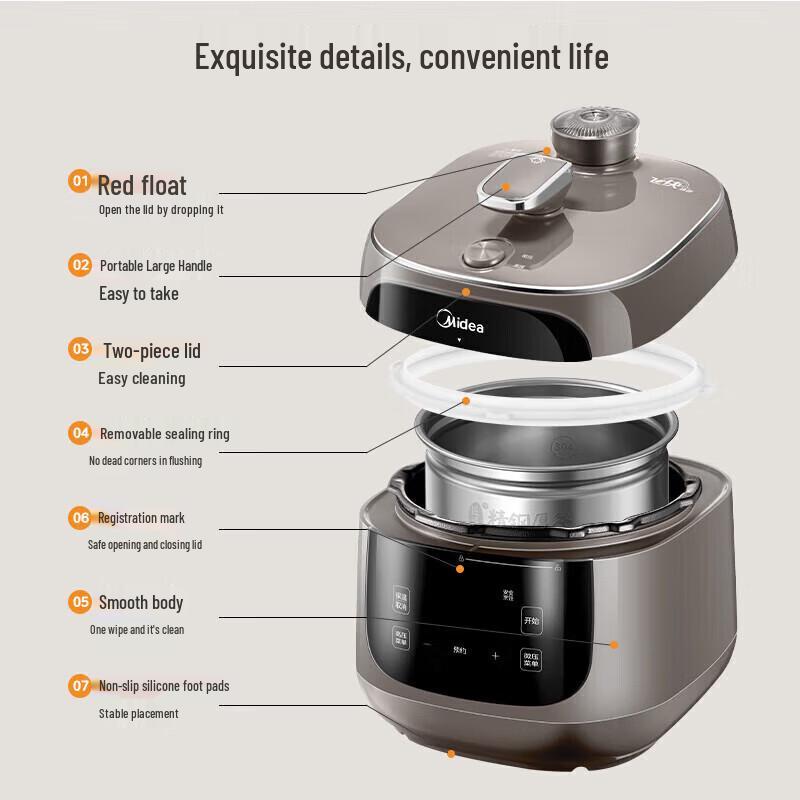 Midea MY-C5936G 5L Electric Pressure Cooker CN Plug (adapter Included)