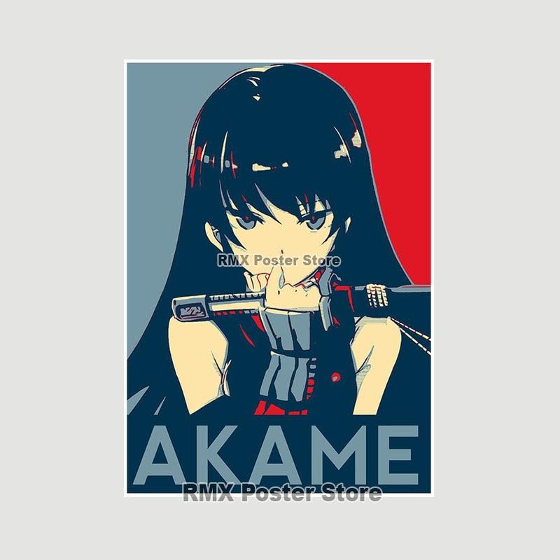 Akame Ga Kill Anime-Poster und Drucke, Wandkunst, Dekoration, weißes Papier, dekorative Gemälde, Bilder, Wohnzimmer, Zuhause, Wandbild