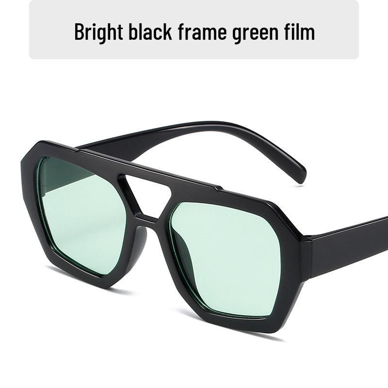 Celebrity Style Leopard Print Double Bridge Sunglasses - European & American Fashion