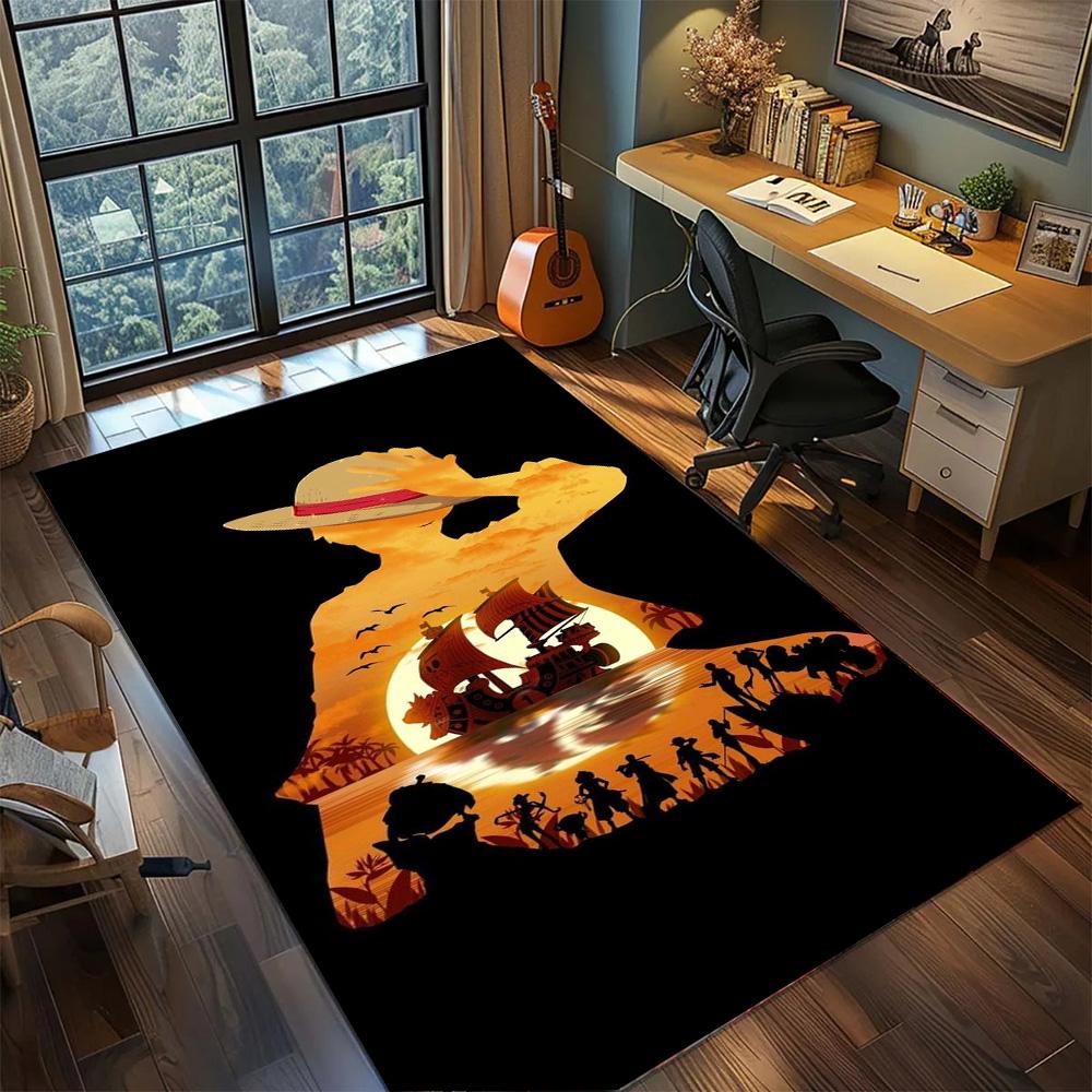 

Luffy Non Slip Large Space Floor Mat, Washable Area Carpet Rug Bedroom Gamer Room Household.-TING 60x90cm