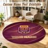 Round Rug Custom NameQueensland Maroons Pattern Non Slip Carpet Home Floor Decor