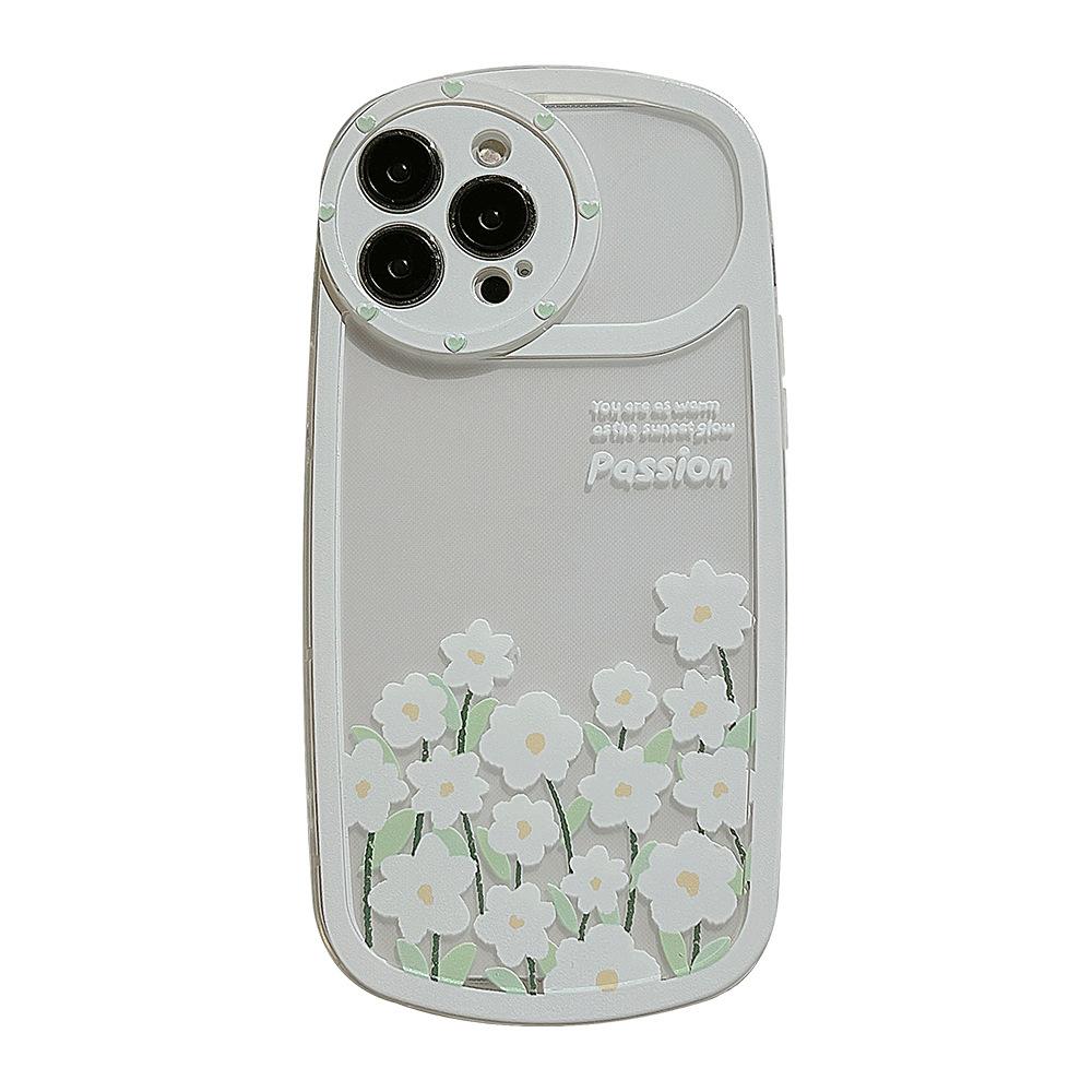 Dasiy Weiße Blume Ins süße Cartoon stoßfeste Handyhülle für iPhone 11 12 Promax 13 14 Pro Max Plus Silikon Soft Shell Capa