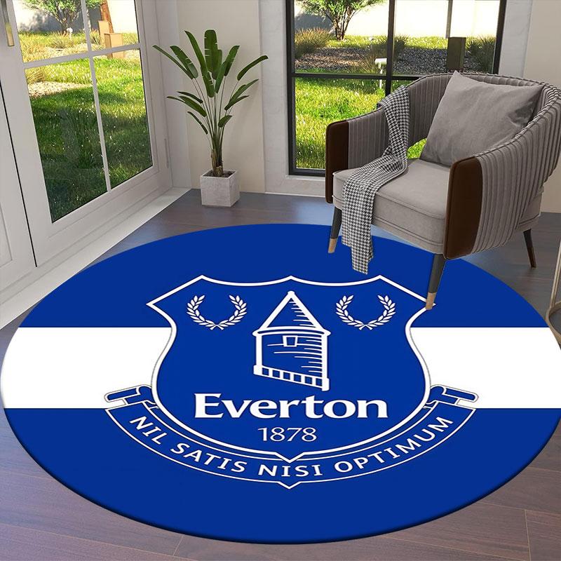 Everton F.C Round Area Rug,Carpet Rug for Living Room Bedroom Sofa Playroom Decor,Non-slip Floor Mat