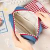 Adorable Bitten Apple Design Pencil Case Sweet American Denim Stationery Organizer with Handle Spacious Pencil Bag for School
