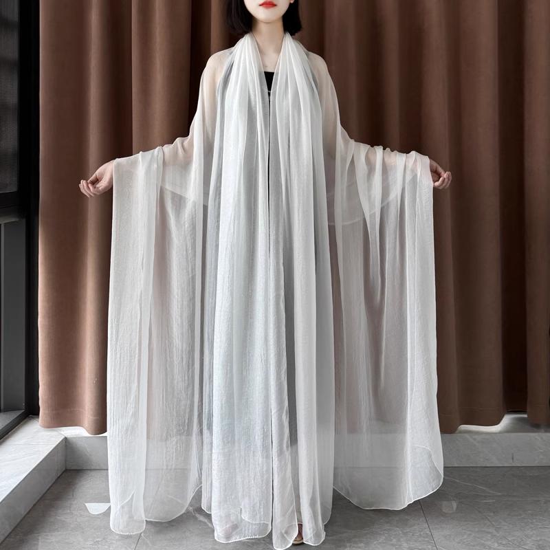 Extra Large Size Shawl Solid Color Scarf Women's Fashion Scarf Chiffon Dance Scarf Sunscreen Beach Towel, Max. Size Is 3*1.5m (±5-10cm Errors)