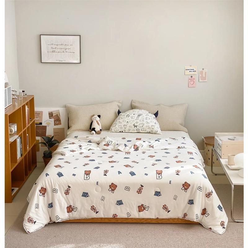 

Гипоаллергенное и комфортное хлопковое и льняное вышитое соевое летнее одеяло, охлаждающее одеяло 120x150cm белый