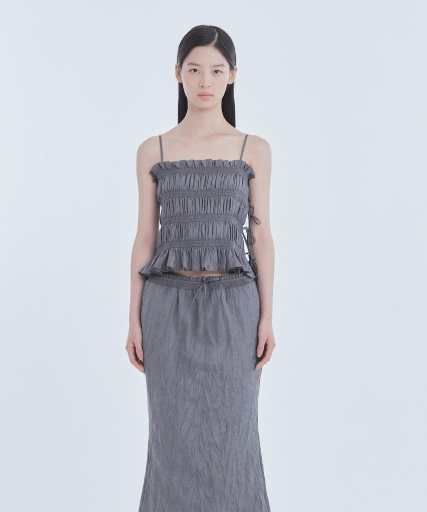 Mausolleum Marae Smocked Waist Skirt - Gray