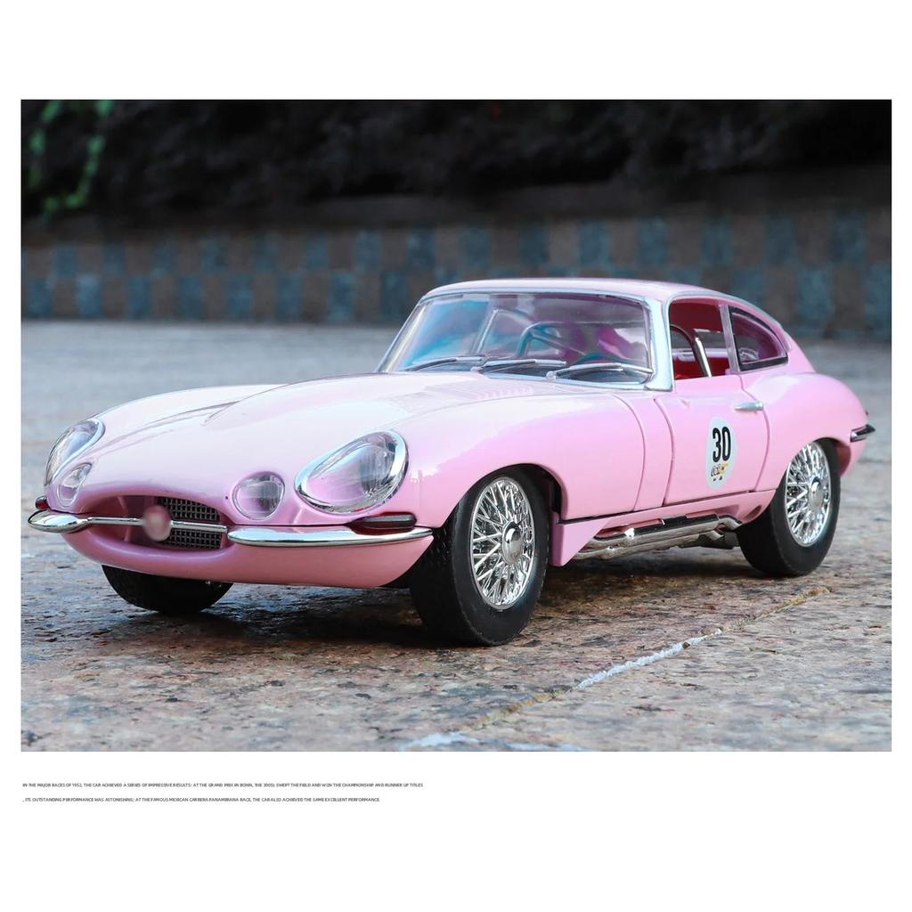 1/24 Jaguar E-type Alloy Classic Sports Car Model Diecasts Metal Retro Old Vehicles Car Model High Simulation Sound Light Kids Toy Gift