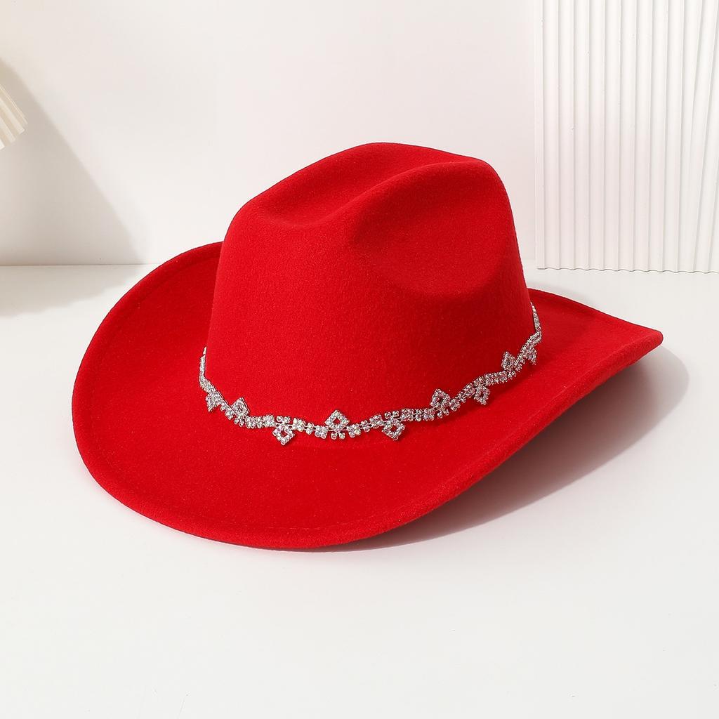 Western Cowboy Top Hat Ladies Festival Party Jazz Hat Men's and Women's Casual Top Hat Felt Hat