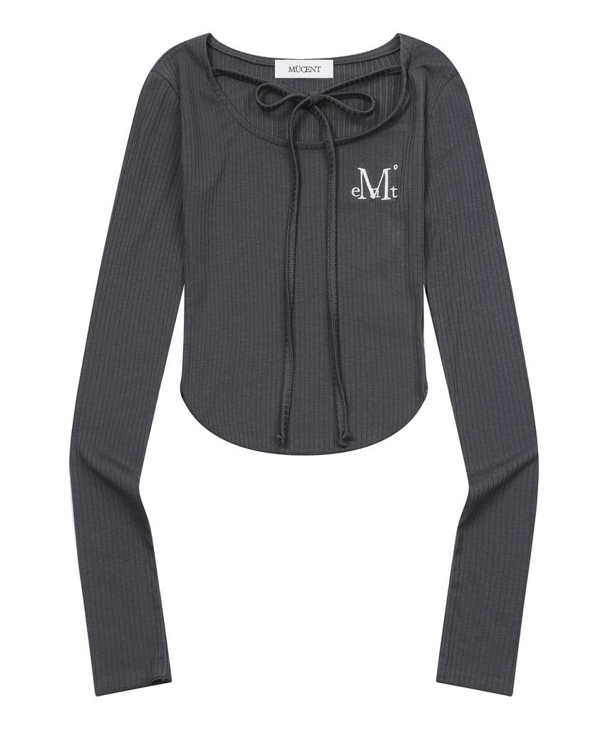 MUCENT Verion Strap Ribbon Rolled Long Sleeve Tee (4 Colors)