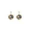 French Vintage Pearl & Conch Drop Earrings