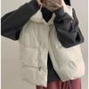 Koreanische Mode Winter Baumwollgepolsterte Warme Weste Damen Stehkragen Einfarbig All Match Jacke Lässig Hübsch Locker Kleidung Neues Design