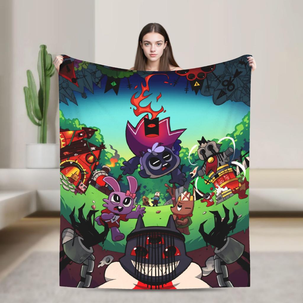 Cult of the Lamb Warm Soft Blankets Picnic Plush Throw Blanket Fashion Home Decor Flannel Bedspread Sofa Bed Cover
