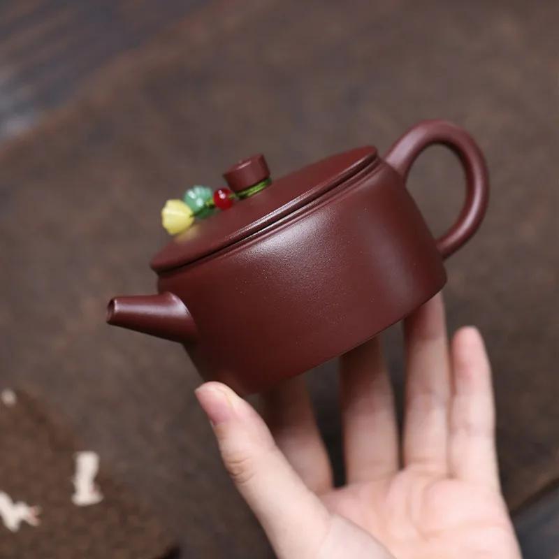 Yixing Paars Klei Theepot Schoonheid Thee Infuser Ketel Huishoudelijk Handgemaakt Zisha Theepot Chinese Traditie Theeservies Theeset 140ml