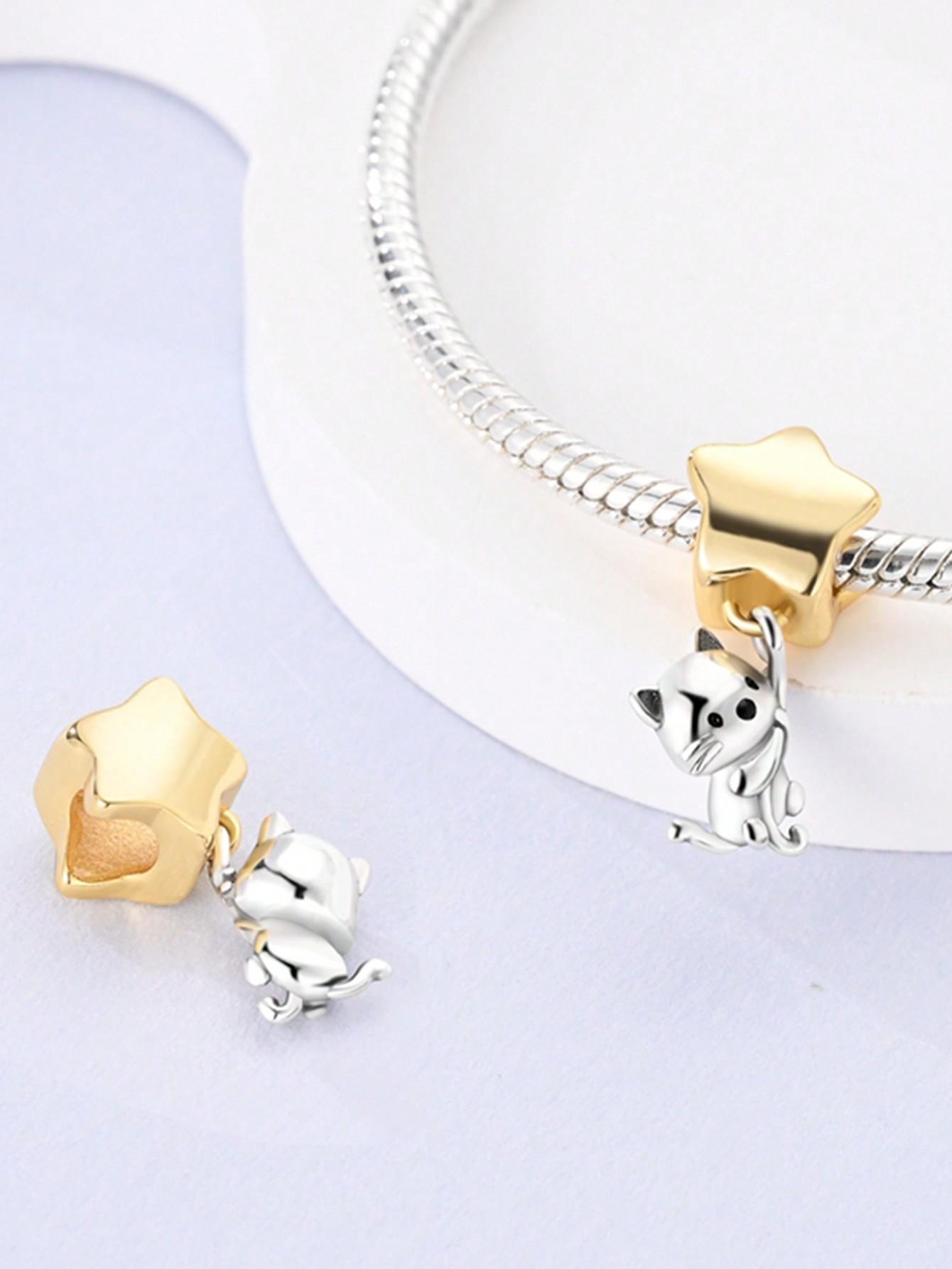 Charms Plata Cute Cat Maneki Neko Beads Charm Copper Plated Fit Charms Copperoriginal Bracelet For Jewelry Making Diy Charm