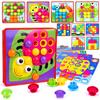 Educational Button Puzzle Montessori Mosaic Fine Motor Skills Training