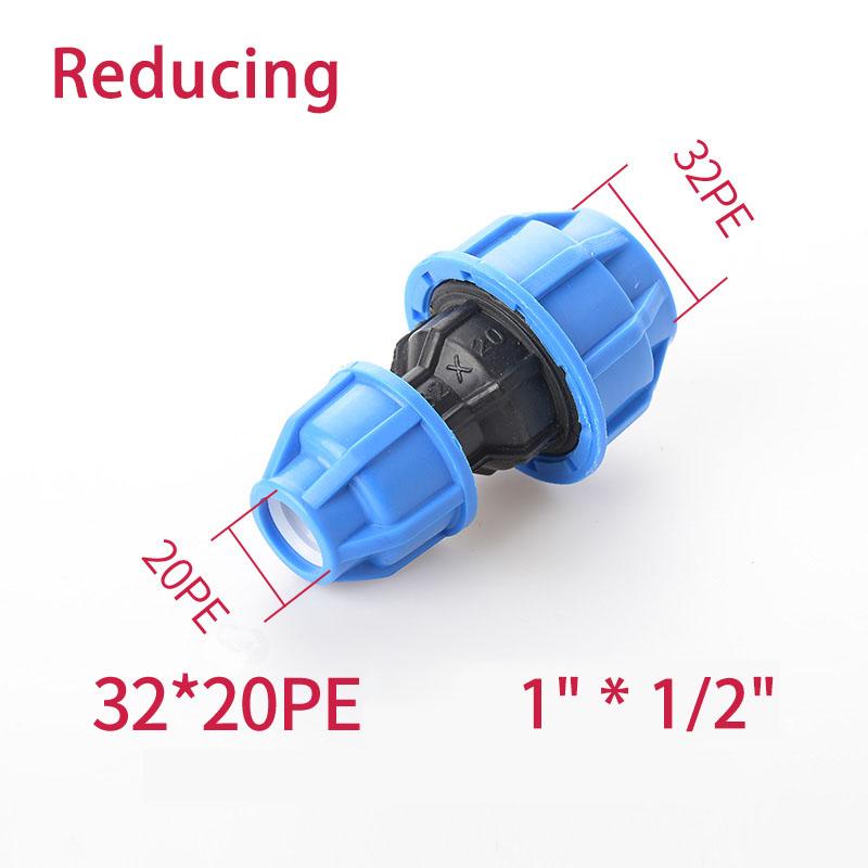 1pcs 20/25/32mm 1/2" 3/4" 1" PE Pipe Quick Connector Elbow Reducing Water Pipe Joint Tap Water Irrigation