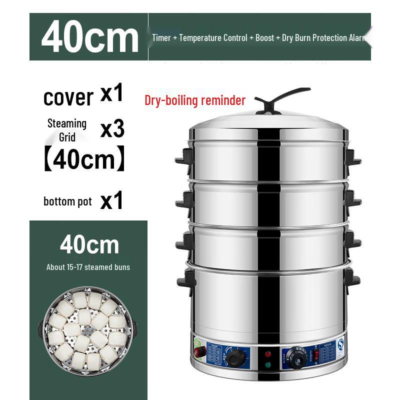 JPHZNB Stainless Steel Triple-Layer Steamer Pot