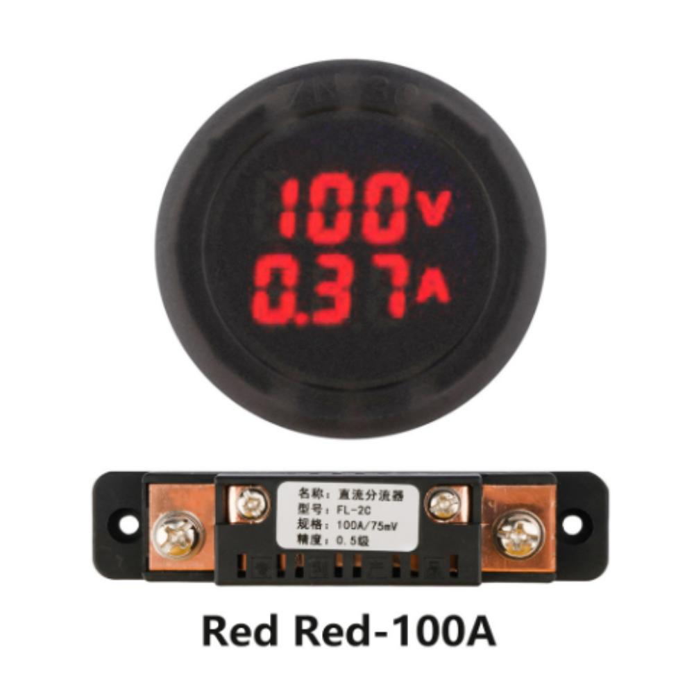 

DC 100V 1A 10A 50A 100A Voltmeter LED Digital Circular Double Display Voltmeter Voltage Current Meter Volt Detector Tester