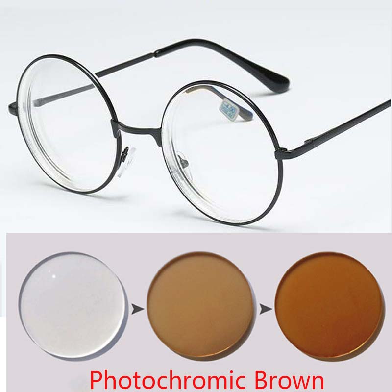 Round Glasses Woman Men Glasses Retro Myopia Optical Metal Frames Clear Lens Black Silver Gold Eyeglasses -1.0 -1.5 -2.0 To -4.0
