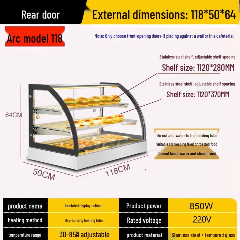 Yingtang Heated Curved Glass Food Display Cabinet