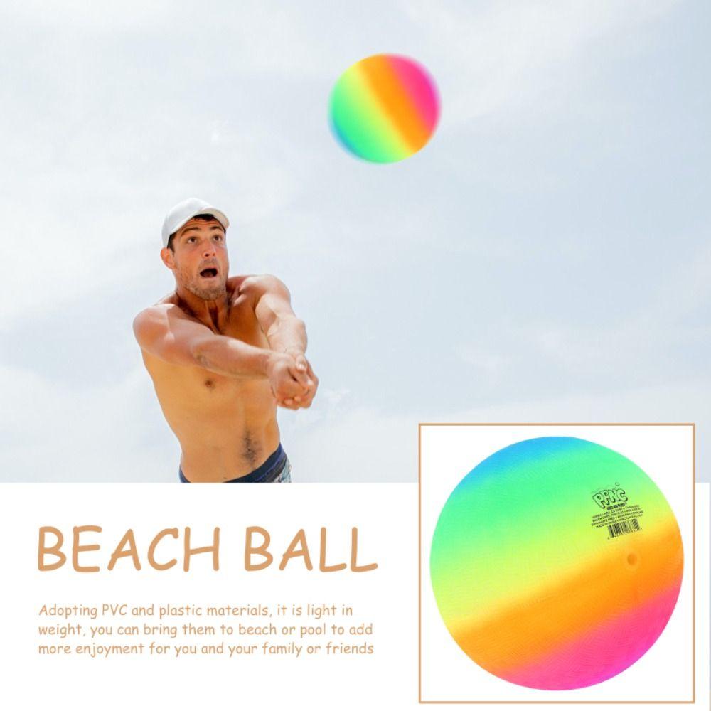 Toy Water Game Balloon Inflatable Football Toy PVC Playthings Rainbow Football Beach Rainbow Balls