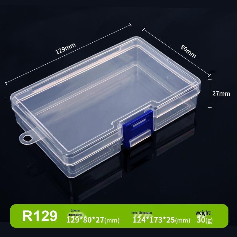 Clear PP Plastic Rectangular Storage Box with Lid for Jewelry, Ear Studs, or Fishing Accessories