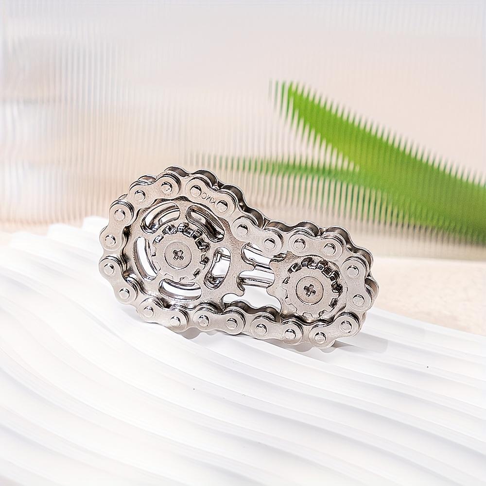 

Bike Chain Fidget Spinner Stainless Steel CNC Quiet Desk Toy for Adults Steampunk Stress Relief Focus Tool зелений