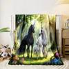 A Warm and Loving Family of Unicorns Print Warm Comfortable Blanket Home Travel Camping for Adults and Kids Luxury Gift