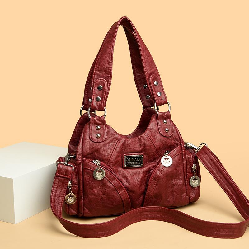 

Модная мягкая одноплечевая женская сумка бордовый