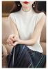 22 Autumn/Winter 100% Pure Cashmere Women's Sleeveless Vest with Half-High Neck