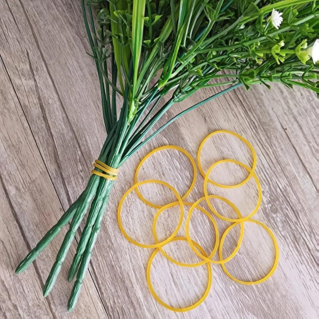 100/200pcs Yellow Strong Adjustable Elastic Rubber Ring, Student Office Supplies, Stationery, Rubber Band, Cow Band