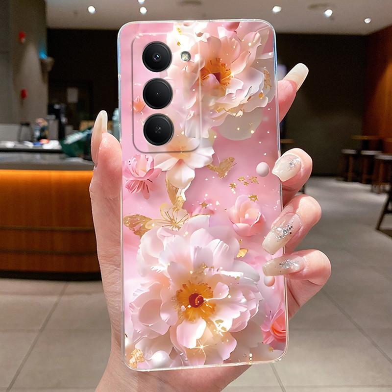 

Back Cover For Redmi 15 4G Global Case Luxury Fashion Butterfly Flowers Clear Silicone Soft TPU Bumper For Redmi15 4G Phone Case Redmi 15 4G (171)