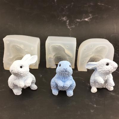 3D Cute Rabbit Shaped Candle Silicone Mold for DIY Handmade Candle Ornaments Mould Handicrafts Making Tool Baking Mold