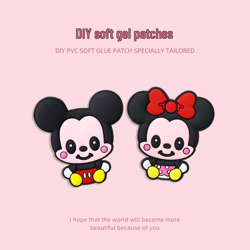 Mickey & Minnie Soft Rubber Phone Case DIY Stickers & Mouse Couple Accessories