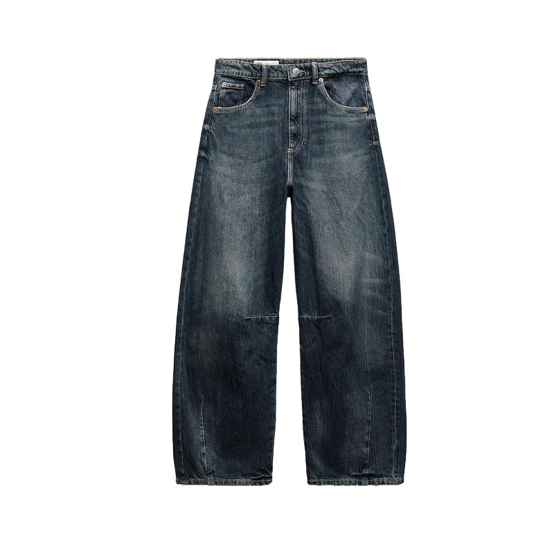 

Spring New Women clothes Mid-Waist Balloon Version Baggy jeans 5575244 8727040 4730041 Sea Blue L