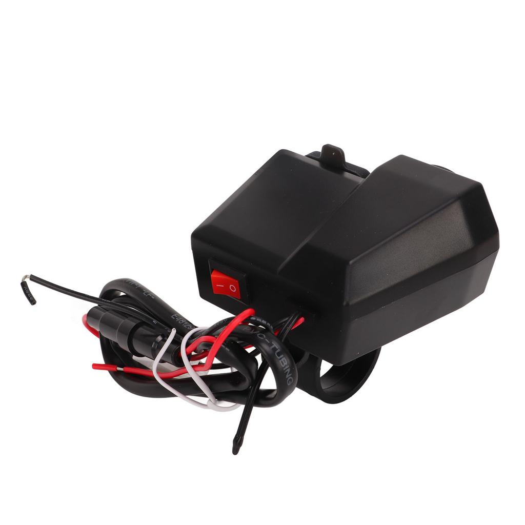 Motorcycle Handlebar Charger ABS with Voltage and Temperature Digital Display Motorbike Power Supply Socket for Riding